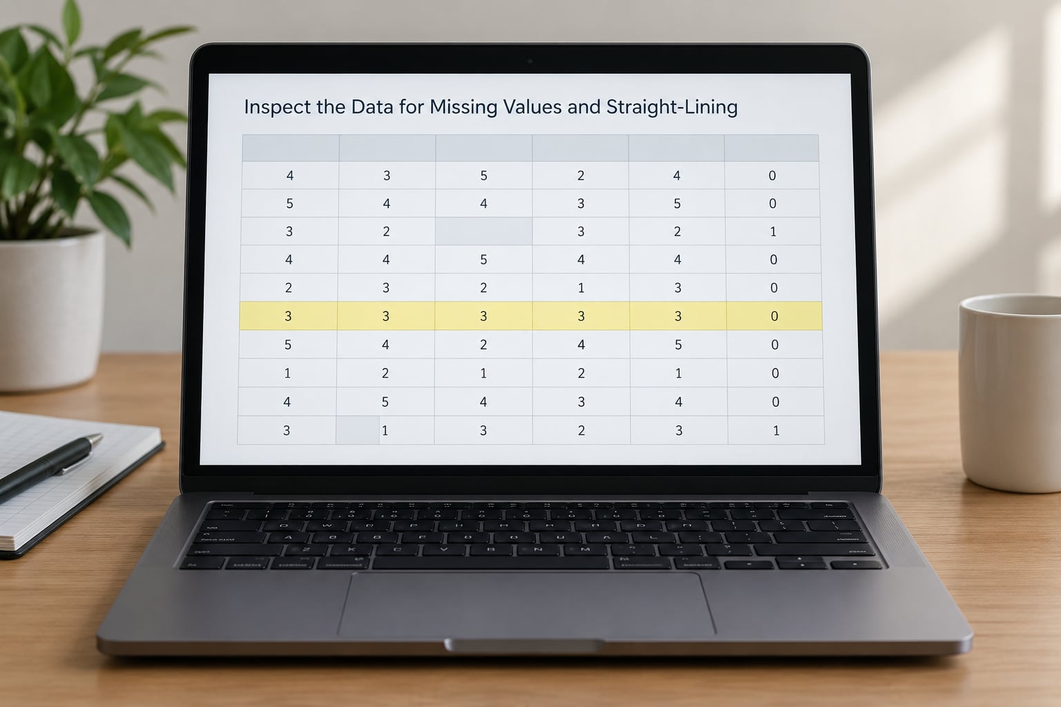 Inspect the Data for Missing Values and Straight-Lining