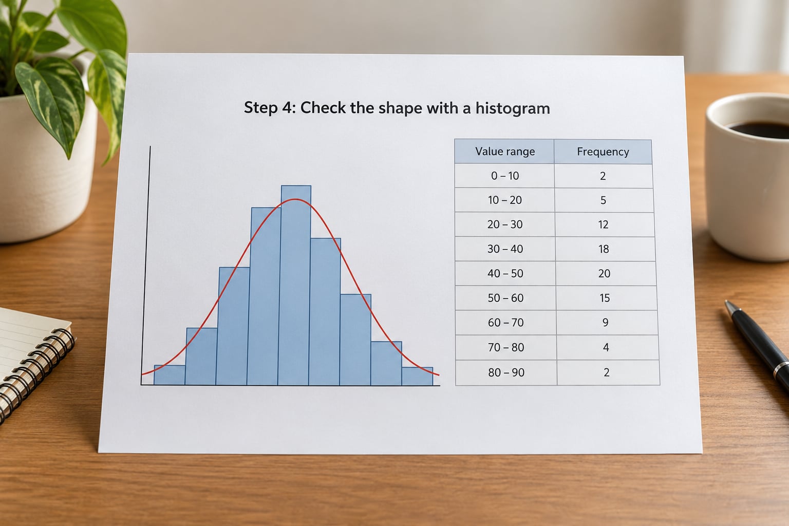 Step 4: Check the shape with a histogram