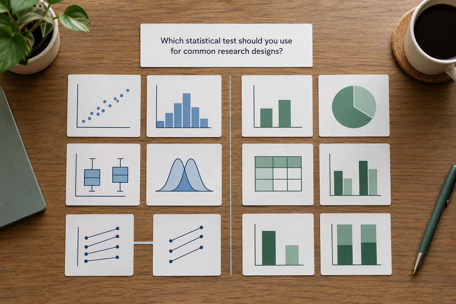 Which statistical test should you use for common research designs?