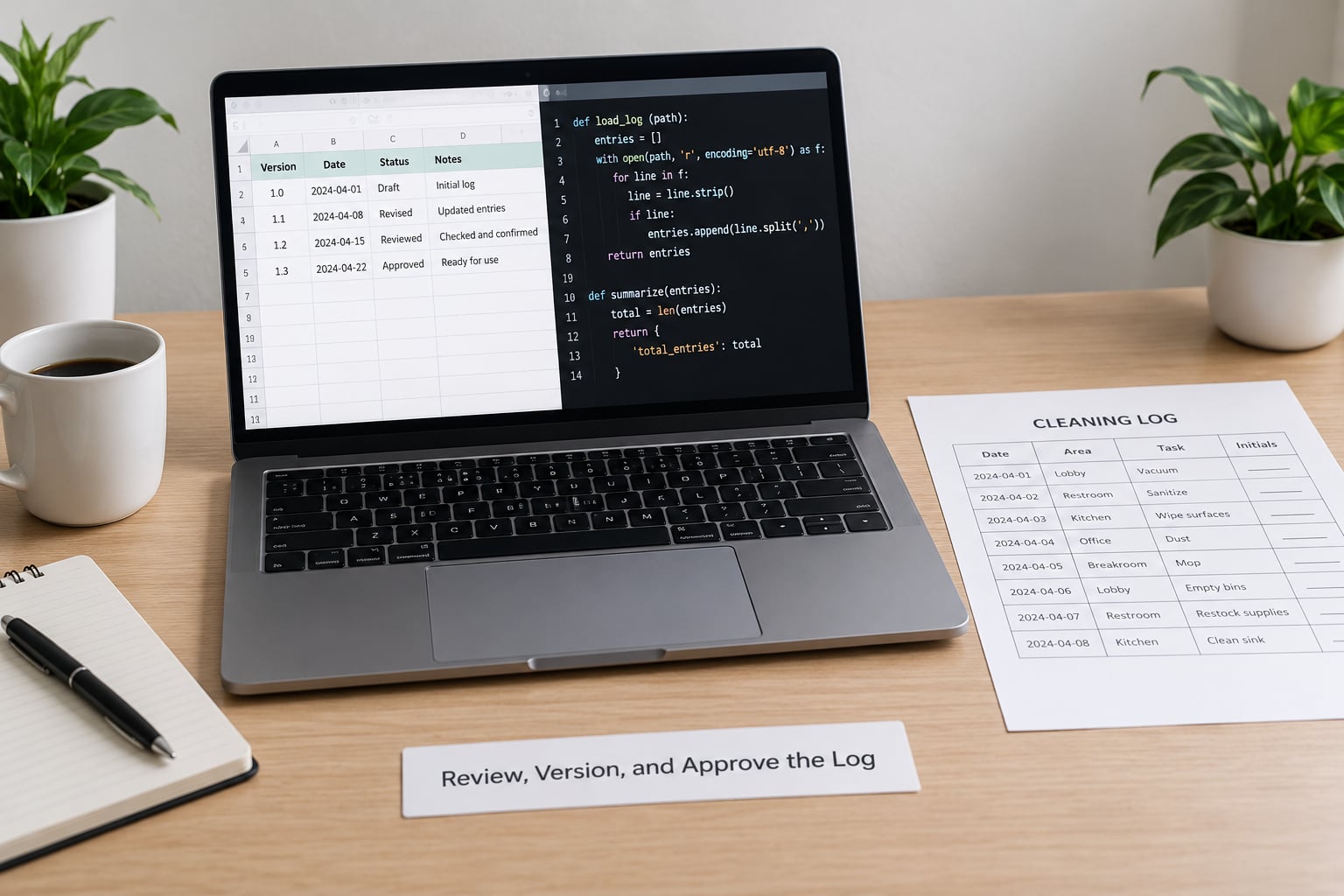 Review, Version, and Approve the Log