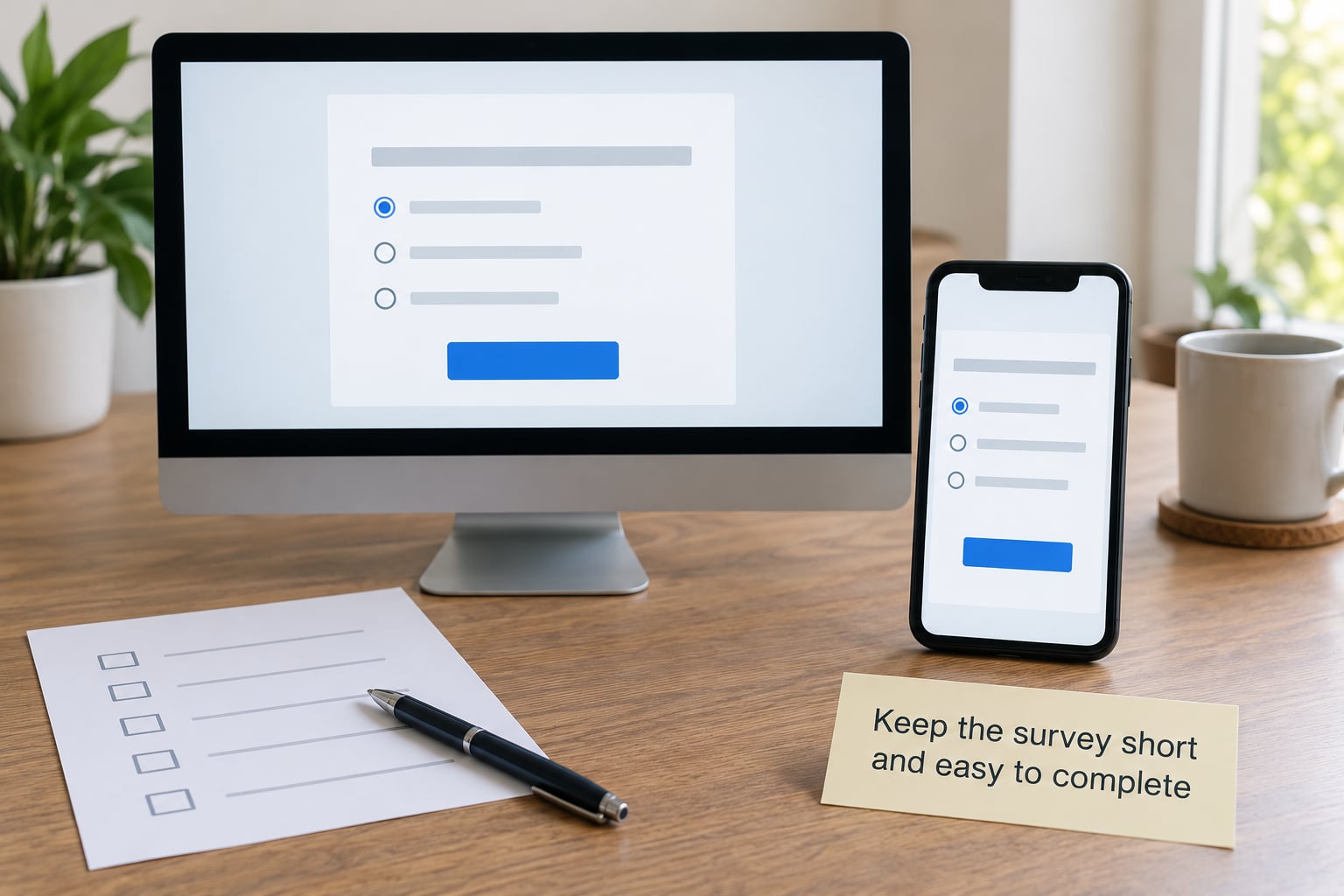 Keep the survey short and easy to complete