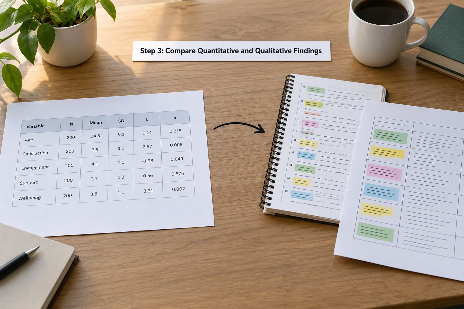 Step 3: Compare Quantitative and Qualitative Findings