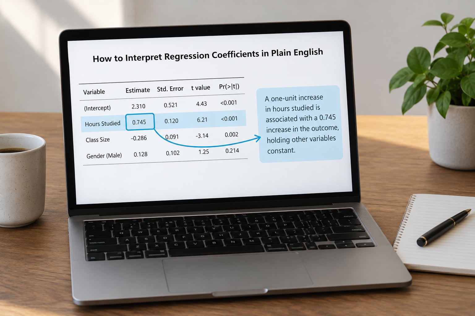 How to Interpret Regression Coefficients in Plain English