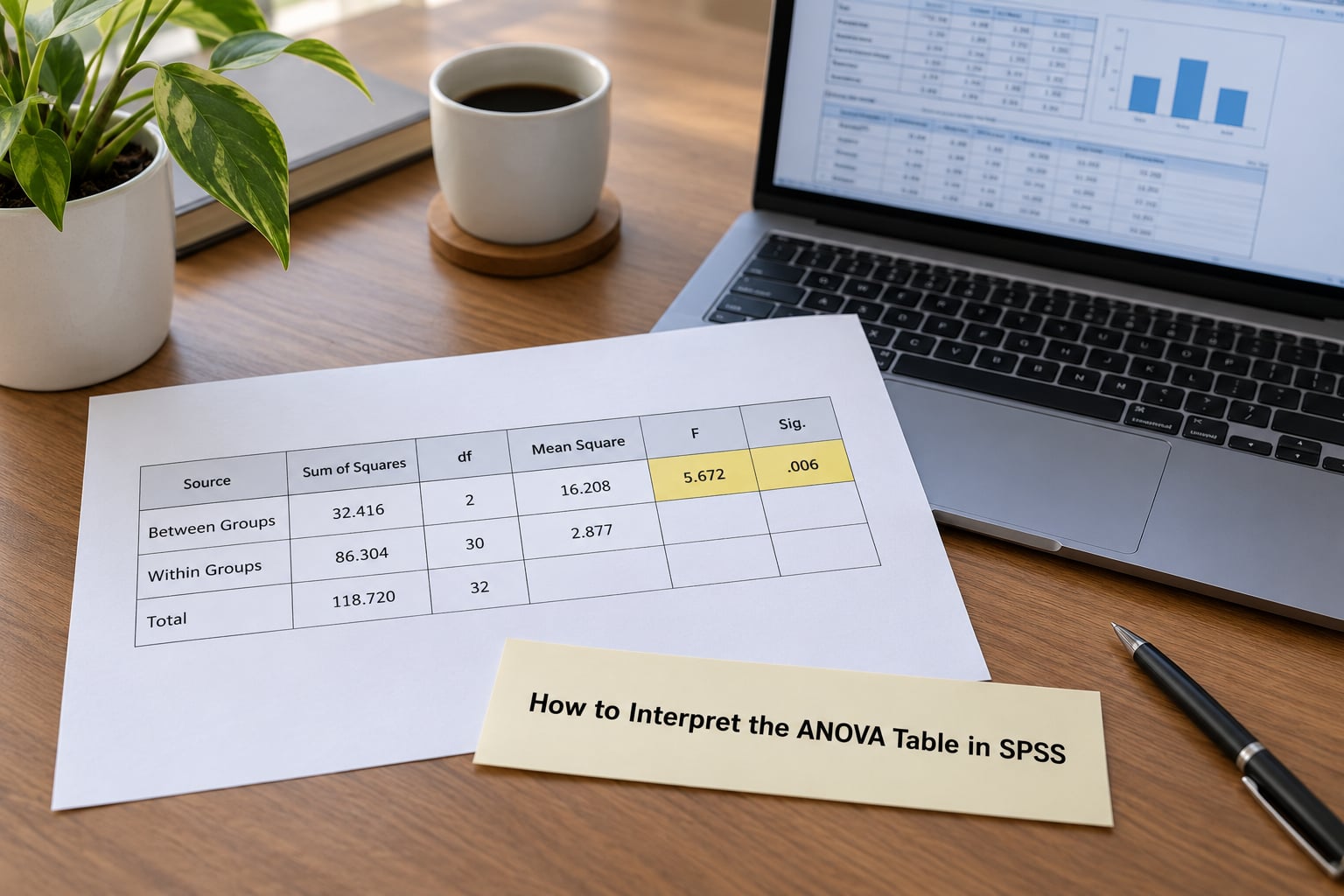 How to Interpret the ANOVA Table in SPSS