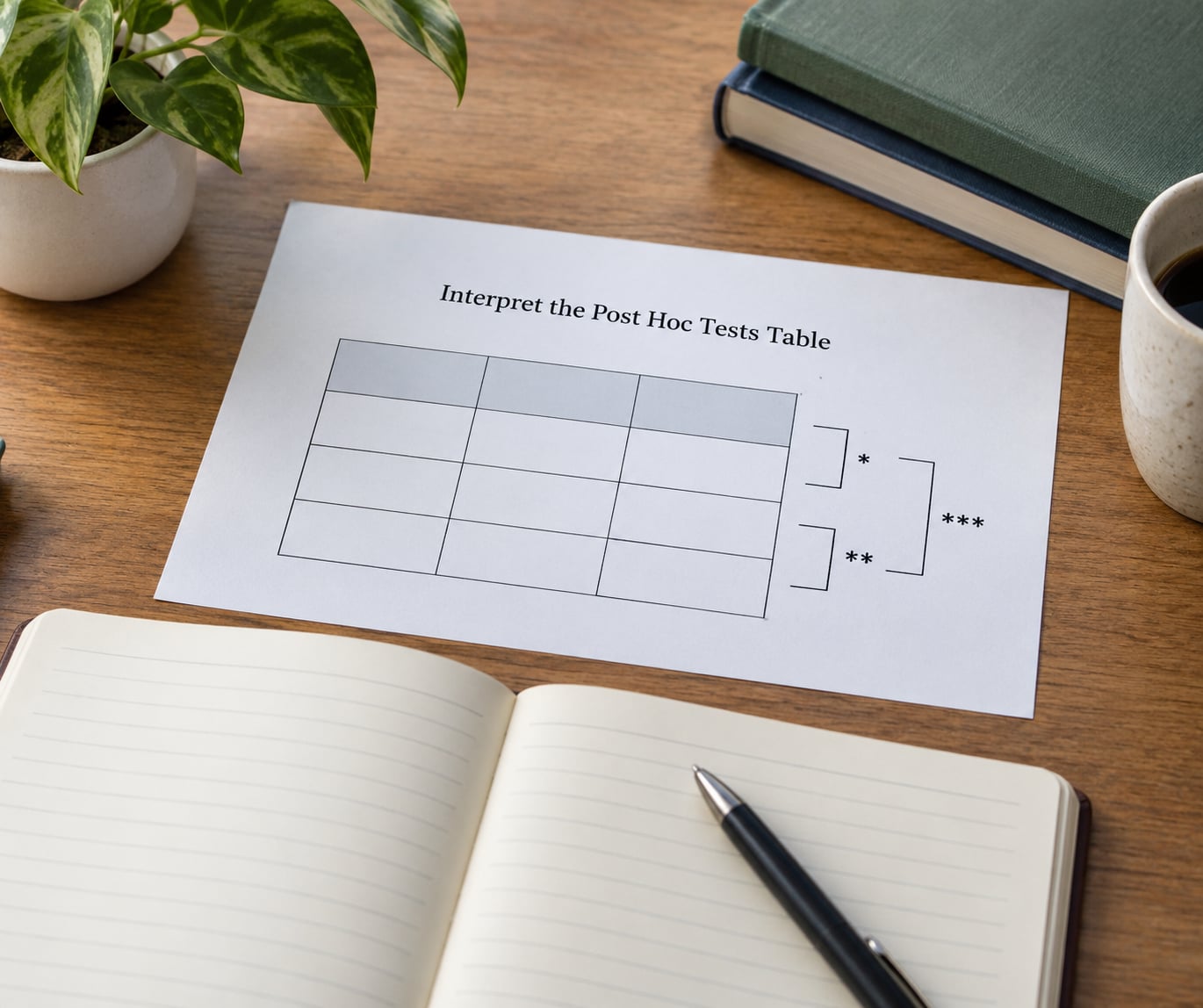 Interpret the Post Hoc Tests Table