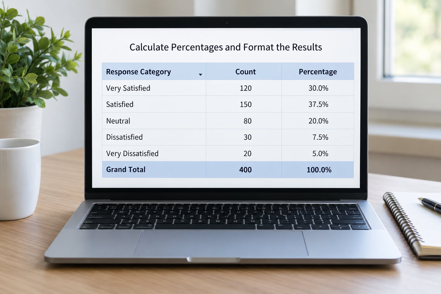 Calculate Percentages and Format the Results