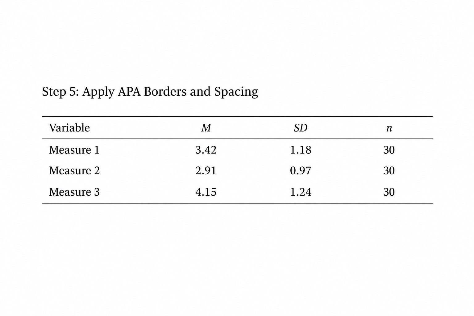 Step 5: Apply APA Borders and Spacing