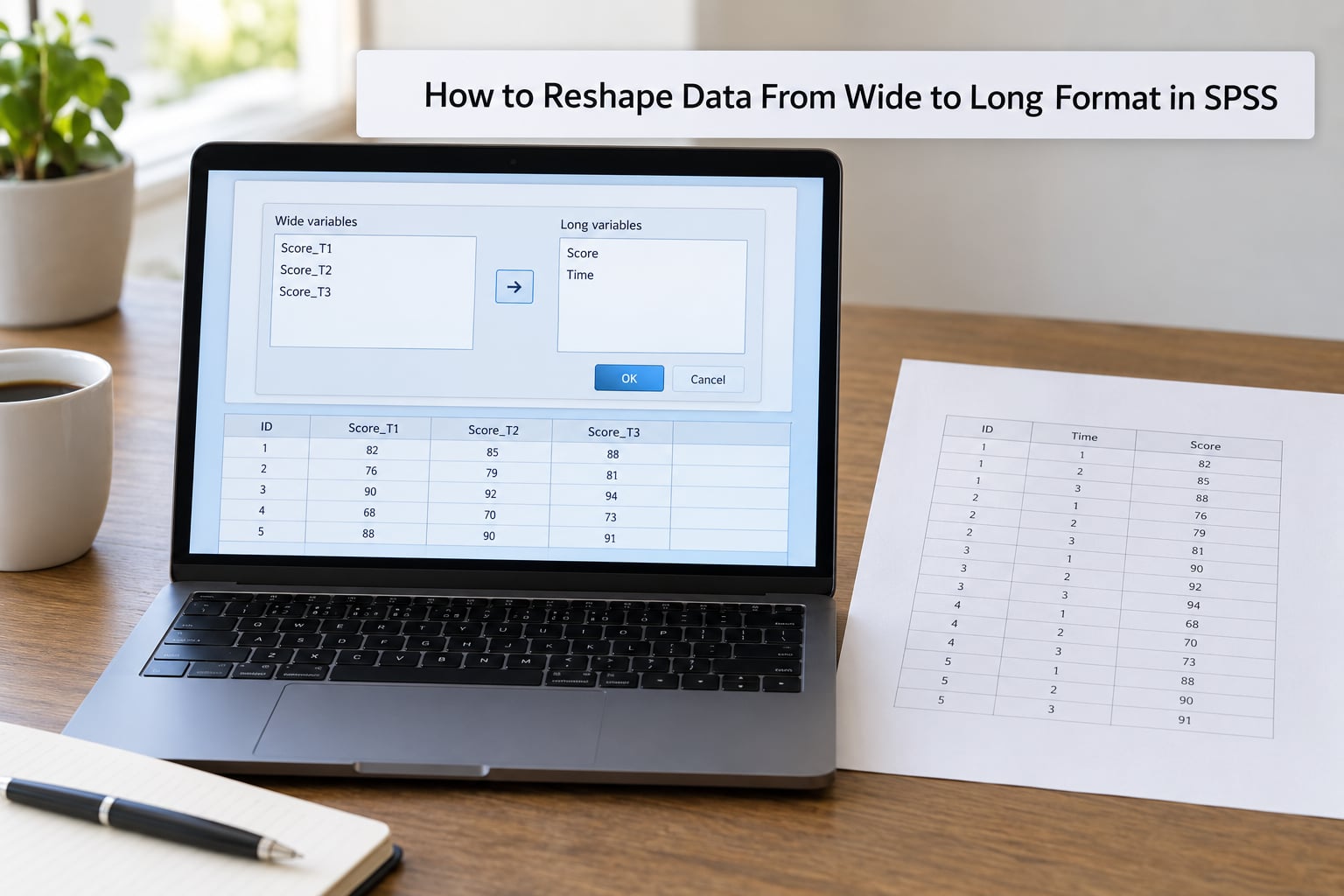 How to Reshape Data From Wide to Long Format in SPSS