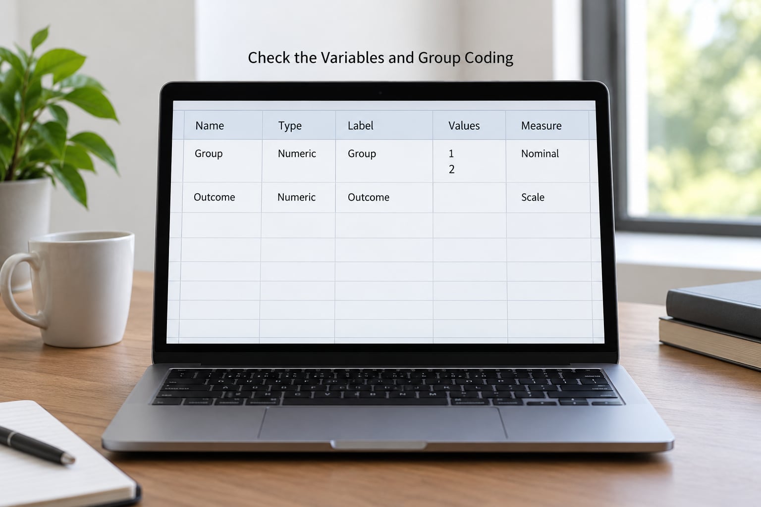 Check the Variables and Group Coding