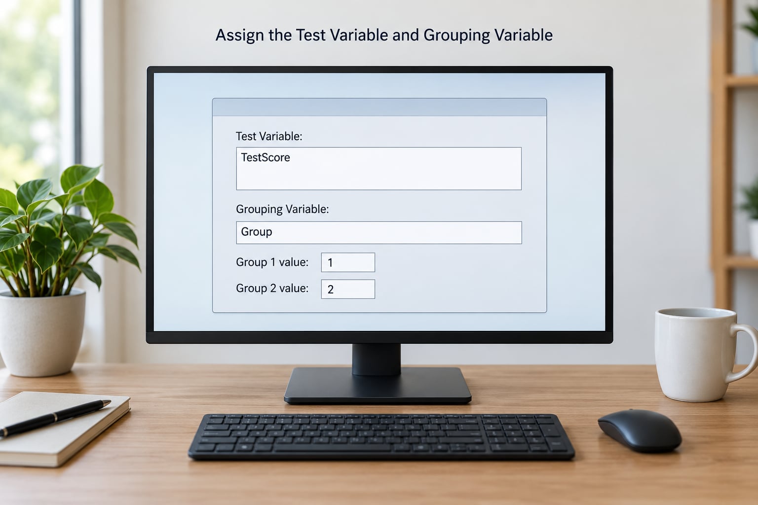 Assign the Test Variable and Grouping Variable