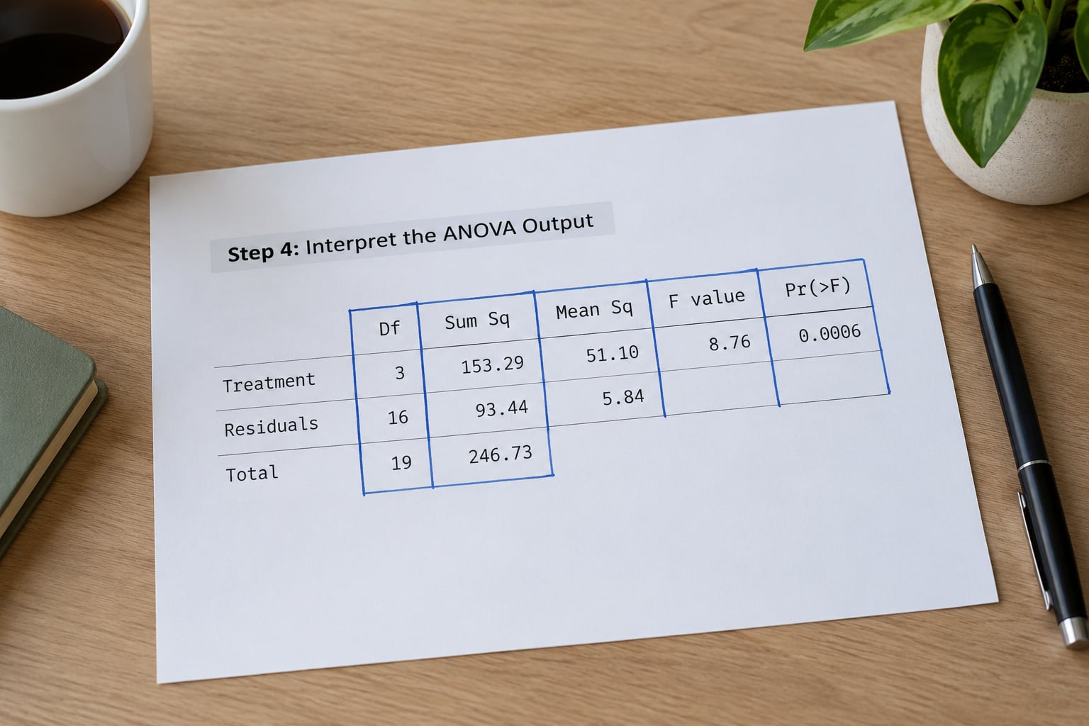 Step 4: Interpret the ANOVA Output