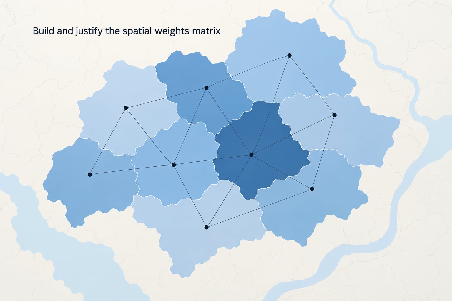 Build and justify the spatial weights matrix