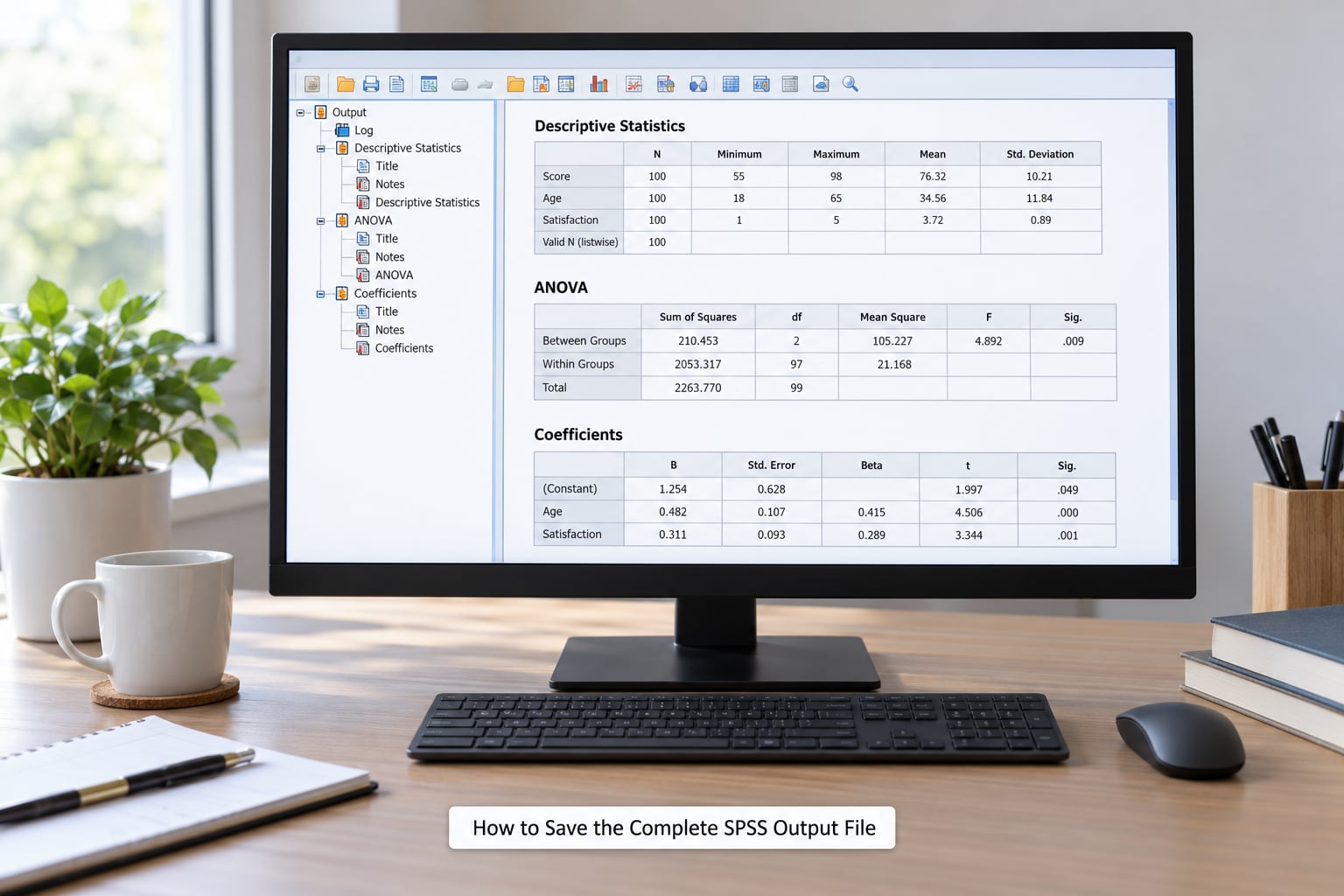 How to Save the Complete SPSS Output File