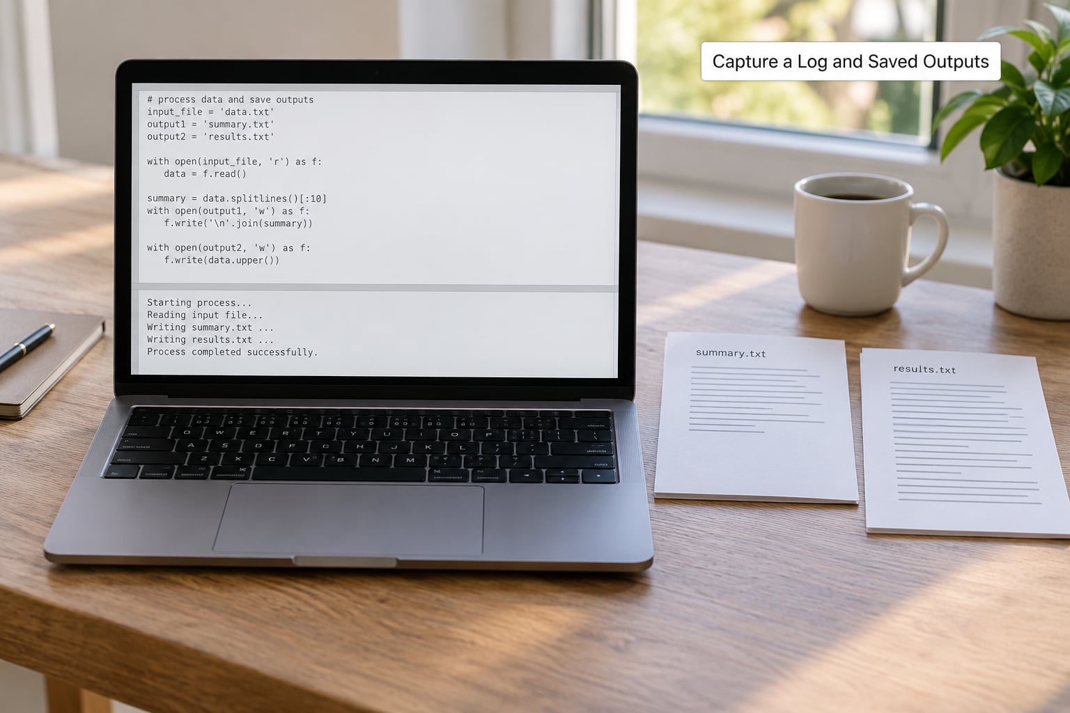 Capture a Log and Saved Outputs