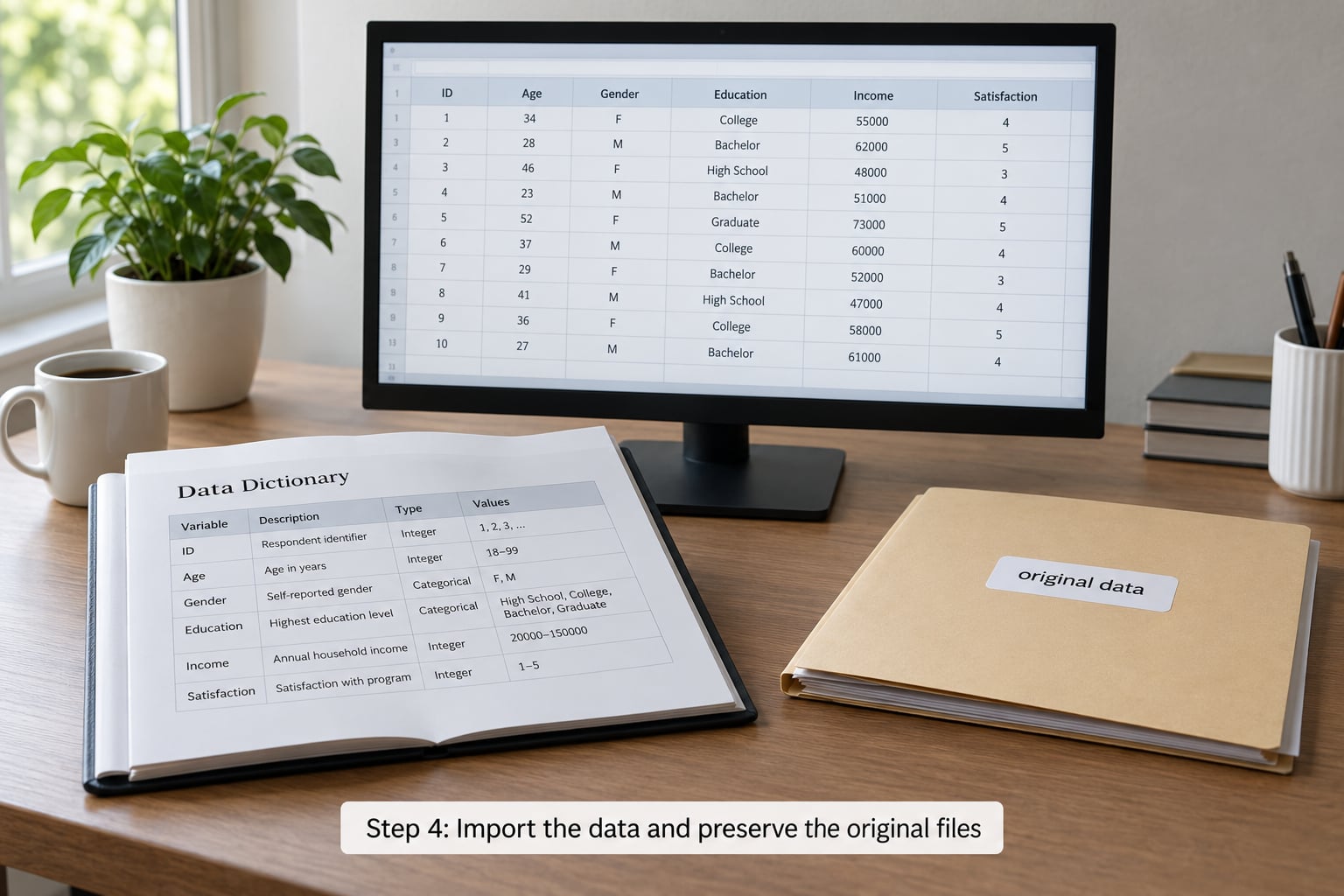 Step 4: Import the data and preserve the original files