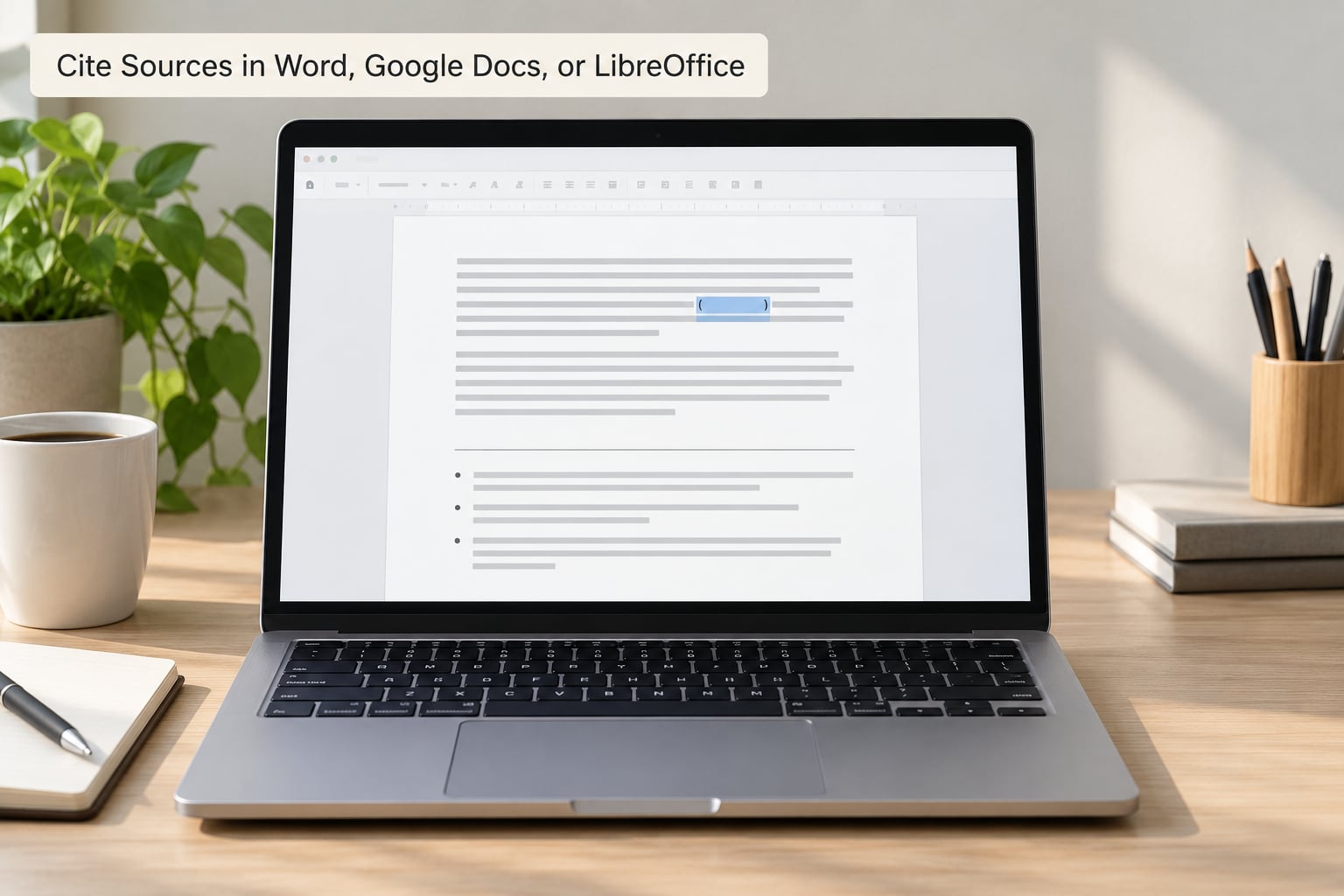 Cite Sources in Word, Google Docs, or LibreOffice