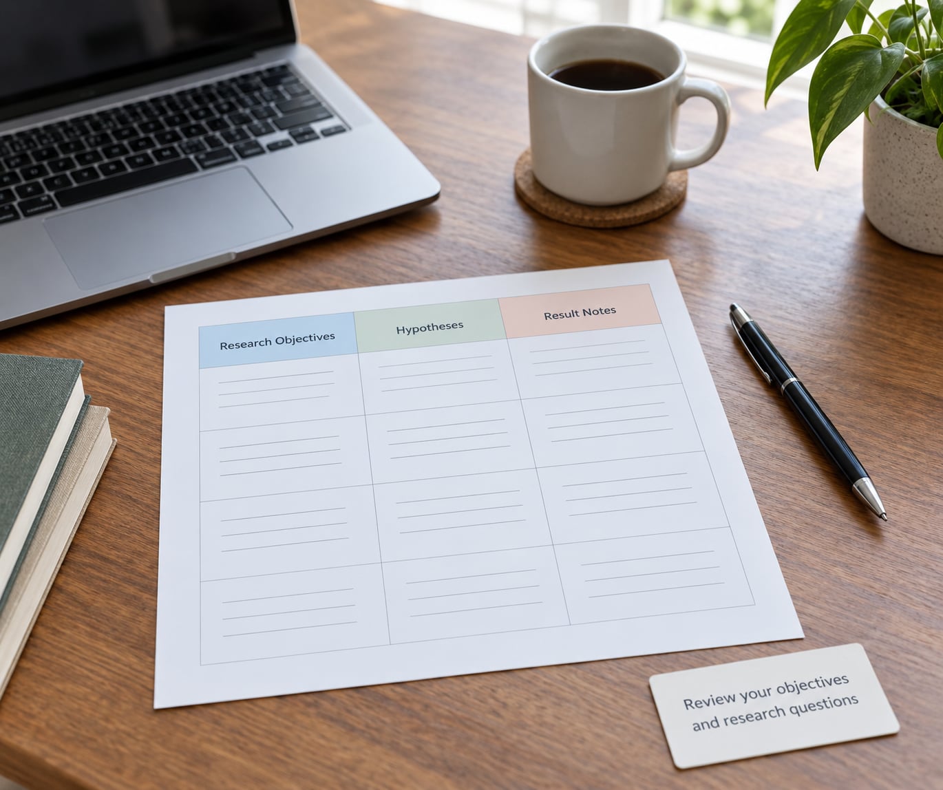 Review your objectives and research questions