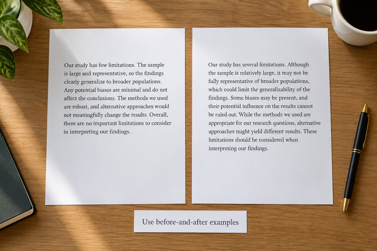 Use before-and-after examples