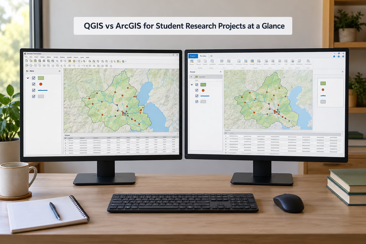 QGIS vs ArcGIS for Student Research Projects at a Glance