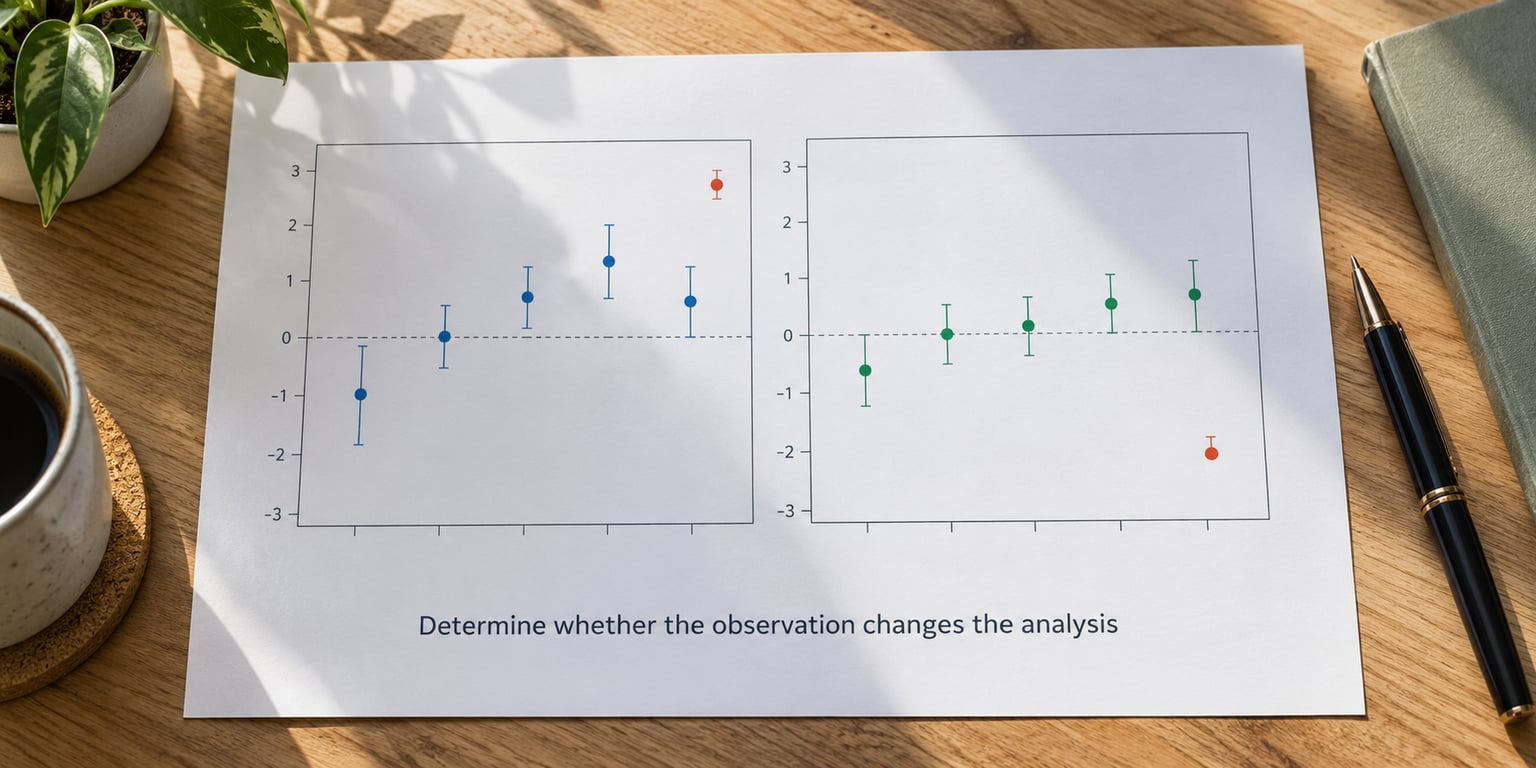 Determine whether the observation changes the analysis